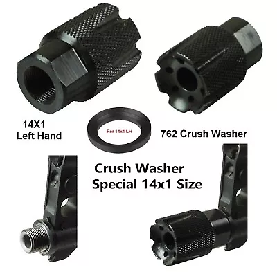 All Steel Low Concussion Muzzle Brake Compensator 14x1 Left Hand Special Washer • $19.99