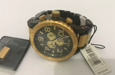 £170 • Buy Nixon Men's 51-30 Two Tone Gold Black Stainless Steel Chronograph Watch