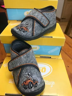 £6.50 • Buy Befado-Kids Grey Soft Felt Slipper Crazy Ranger Design Non-Slip Velkro Sz 22/5.5