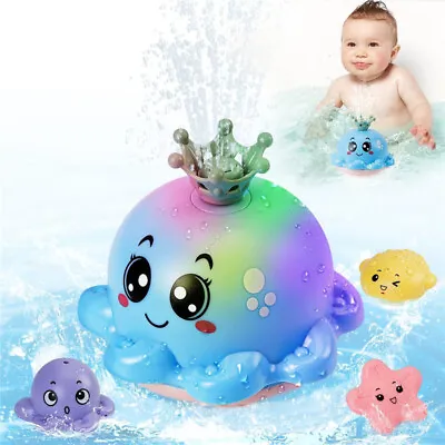 Baby Bath Toys For 1 2 3 Year Old Boys Girls LED Automatic Spray Water Toys • £8.54