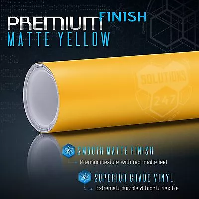 Premium Matte Flat Yellow Vinyl Wrap Sheet Sticker Decal Bubble Free Air Release • $49.95