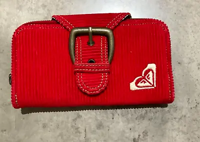 Ladies Vintage Quicksilver Red Corduroy Women Clutch Wallet Purse Size 19x11 Cm • £23.99