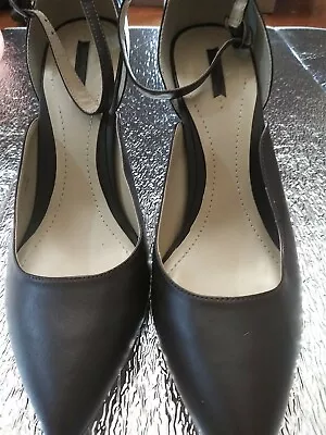 Max Studio Dark Brown Leather Ankle Strap Heels  SZ 9.5 M • $30