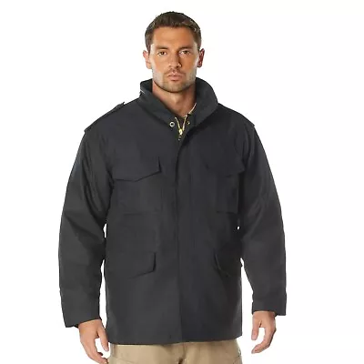 Men's Long Length M-65 Field Jacket In Black & Olive Drab Army Style Winter Coat • $107.99
