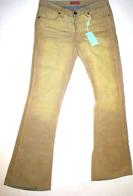 £146.74 • Buy New Womens 31 NWT Italy Designer Indian Rose Jeans Flared Velvet Beige Tan Tall 