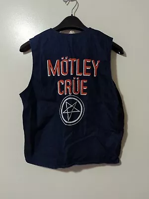 VtG Motley Crue Light Thin Denim Blue Vest Men L S21 • $16.99