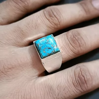 Turquoise Men's Ring Solid 925 Sterling Silver Handmade Jewelry All Size  AK56 • $11.83