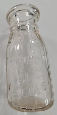 Vintage 5 Cent Universal Store Half Pint Milk Dairy Bottle Mass Seal Xx4 #16 • $6