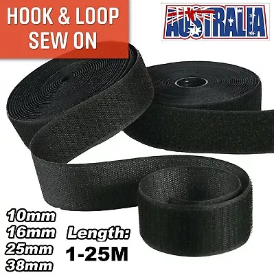 Sew On Self Adhesive Hook And Loop Tape Fastening Fastener Tape Sticky Strips • $11.49