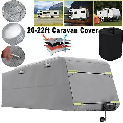 Caravan Cover 20-22 Ft Campervan Waterproof Large 4 Layer Heavy Duty Covers Grey • $209.99