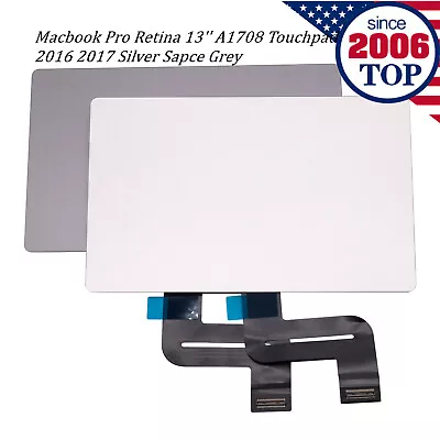 Silver Grey Trackpad Touchpad W/Cable For Macbook Pro Retina 13'' A1708 2016/17 • $19.99