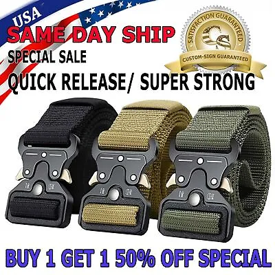 MEN Casual Military Tactical Army Adjustable Quick Release Belts • $5.95