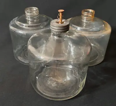 Vintage Duraglass Clear Glass Kerosene Stove Bottle Jar Spring Top • $20