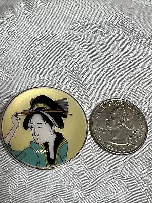 Jo24- Vintage Geisha Painted Miniature Dollhouse Plate Decor Porcelain Gold Trim • $8.95