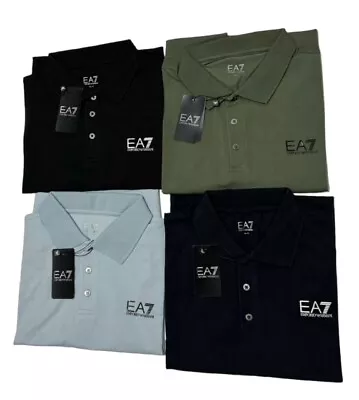 EA7 Short Sleeve Polo T Shirts In BlackNavyGreen And Aquarium Colours • £49.99