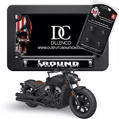 Molon Labe Motorcycle License Plate Frame Valve Cap Combo • $19.99