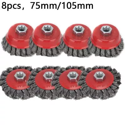 8PCS Twist Knot Wire Wheel Disc &Cup Brush Set Kit For Angle Grinder M14 OZ • $26.98