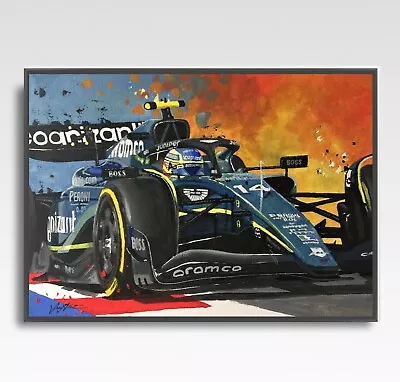 FERNANDO ALONSO  F1 Print From Painting By Greg Tillett Poster Formula 1 ART • £19.99