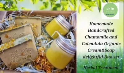 Homemade Handcrafted Chamomile&Calendula Organic  Cream&Soap Delightful Duo Set • £10