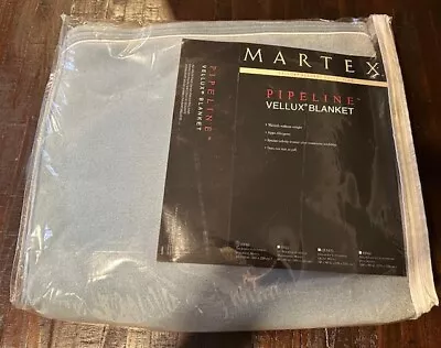 NEW Martex Pipeline Vellux Blanket Light Blue Twin 60 X 90 Inches • $20