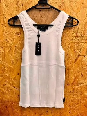 Authentic Gucci Vintage Tank Top Cotton White Size S Deadstock • $200