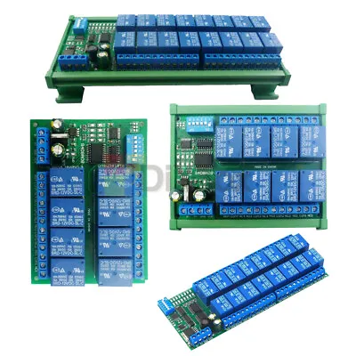 8/16Channel DC12V RS485 Relay Module Modbus RTU PLC Expaning Board DIN Rail Case • $16.13