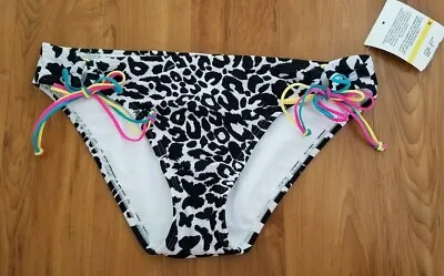 Hobie Bikini Bottom Swim Surf NWT NEW Sz M Medium Black White Check Animal Print • $8