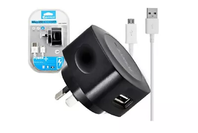 Sansai Wall Charger W/ Micro USB Charging Cable For HTC/Samsung Galaxy/LG Black • $23