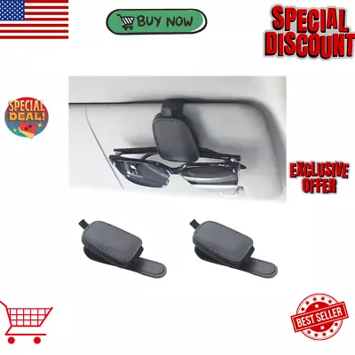 2 Packs Sunglasses Holders For Car Visor - Magnetic Leather Sunglasses Holder An • $16.97