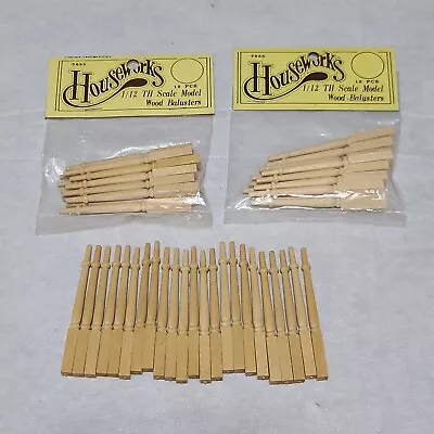 47pcs Vtg Houseworks Dollhouse Spindles Stair Wood Balusters 1:12 #7025 • $19.99