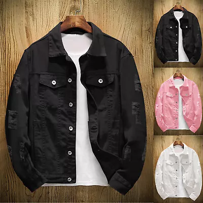 Mens Spring And Autumn Fashion Leisure Solid Color Buckle 5xl Winter Coat Women • $27.52