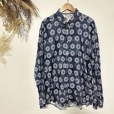 John Lennon English Laundry Shirt Colourful Floral Loud Size 4XL Mens Business • $38.21