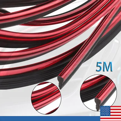 5M Car Interior Door Gap Edge Line Molding Trim Strip Decorate Red Accessories P • $5.99