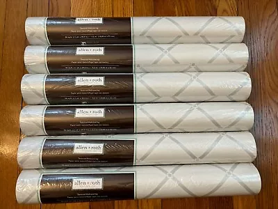 Lot Of 6 Rolls Allen + Roth Mica Lattice Pattern Textured Wallpaper New Sealed • $129.95