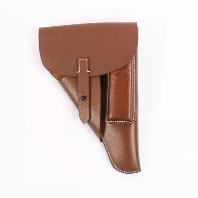 Replica WW2 German P08 Luger Soft Shell Leather Holster Brown DL533 • £24.99