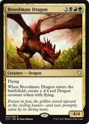 BROODMATE DRAGON Commander 2017 MTG Gold Creature — Dragon Rare • $1