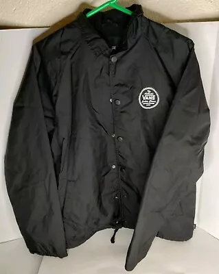 Vans Jacket Mens Medium Black Snap Up Lightweight Skater Skateboarding Coat M • $42.50