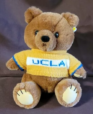 VTG Dakin Teddy Bear UCLA Sweater Bruins 1981 Plush Stuffed Animal 9  Blue Gold • $35