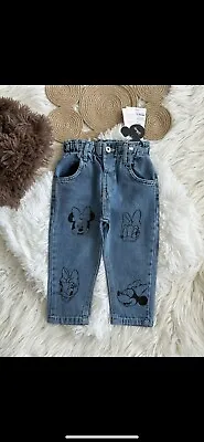 Kids Clothes Girls Jeans Zara Minnie Mouse • £14