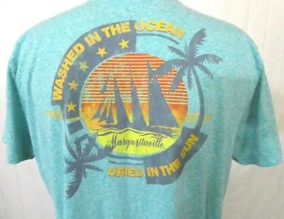 Jimmy Buffett's Margaritaville Blue Green XXL T-Shirt Washed In The Ocean • $25