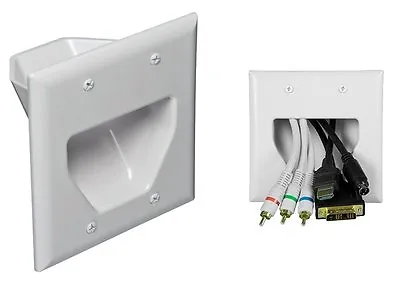 2-Gang Recessed Low Voltage Wall Plate Pass Through HDMI Audio Video Cable • $9.98