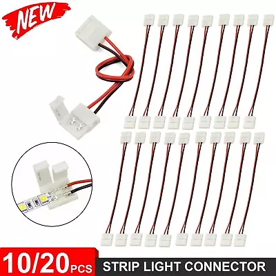 Led Strip Light Connector Smd 3528 2835 Single 2 Wire 8mm Pcb Board Adapter • $8.99