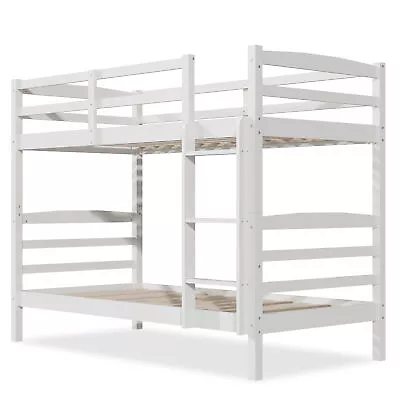 3ft Single Solid Pine Wood Bunk Bed High Gloss Wardrobe Bedroom Furniture Sets • £174.99