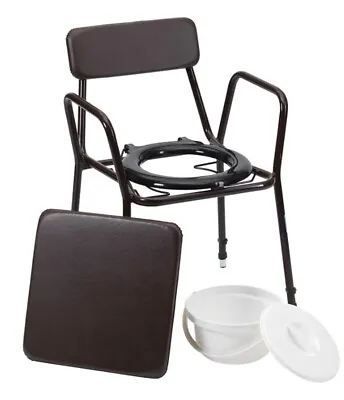 Aidapt Essex Height Adjustable Commode Chair Black And Brown - Collection Only  • £34.99