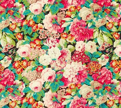 £209.50 • Buy SANDERSON CURTAIN FABRIC DESIGN  Rose & Peony Velvet  3.6 METRES CERISE/VERIDIAN