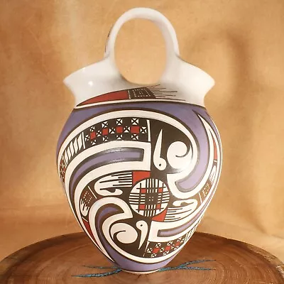 Mata Ortiz Pottery Sky Lavender Wedding Vase Sgraffito Etching Designs Of Mexico • $104.30