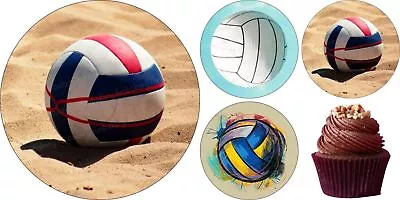 Volleyball Beach Edible Cake Topper Muffin Party Decoration Birthday New Gift • $7.63