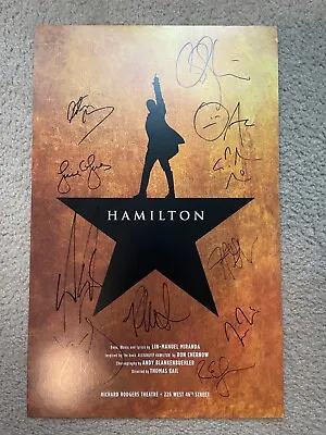 $565 • Buy Hamilton Original Broadway Cast OBC SIGNED 14x22 Window Card Lin Miranda Poster