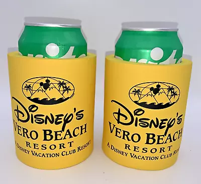 2 VTG Disney's Vero Beach Club Resort Foam Can Soda Beer Cola Koozie Insulator • $13.99