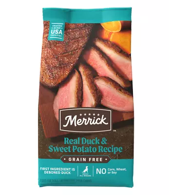 Merrick Grain-Free Real Duck & Sweet Potato Recipe Dry Dog Food 22-lb Bag • $49.13